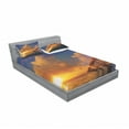 thumbnail image 3 of Ambesonne Nature Fitted Sheet & Pillow Sham Set, Romantic Scenery Ocean, Twinxl, Orange Blue, 3 of 3