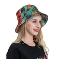 thumbnail image 6 of KLL Butterfly Flower Cascade Bucket Hat for Women Men Packable Travel Beach Sun Hat Outdoor Rave Accessories Reflective Fisherman Cap, 6 of 7