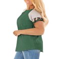 thumbnail image 3 of LANREMON Plus Size Shirts for Women Tops Crewneck Short Sleeve Tunic Top Summer Loose Fitting Blouses for Women Clothes Leopard Color Block Tee Shirts Oversized Green Size 24 Plus, 3 of 6