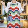 thumbnail image 5 of Colorful Stripe Bib Apron with Pocket Chef Aprons Waterproof Bib Aprons for Women Men Chef Cooking Aprons for Kitchen Cool BBQ Grilling, 5 of 7