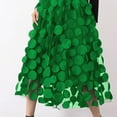 thumbnail image 4 of WTXUE Skirts for Women, Retro A-Line Skirt Half Length Skirt Women's3 D Polka Dotted Yarn Skirt High Waist, Green1 L, 4 of 6
