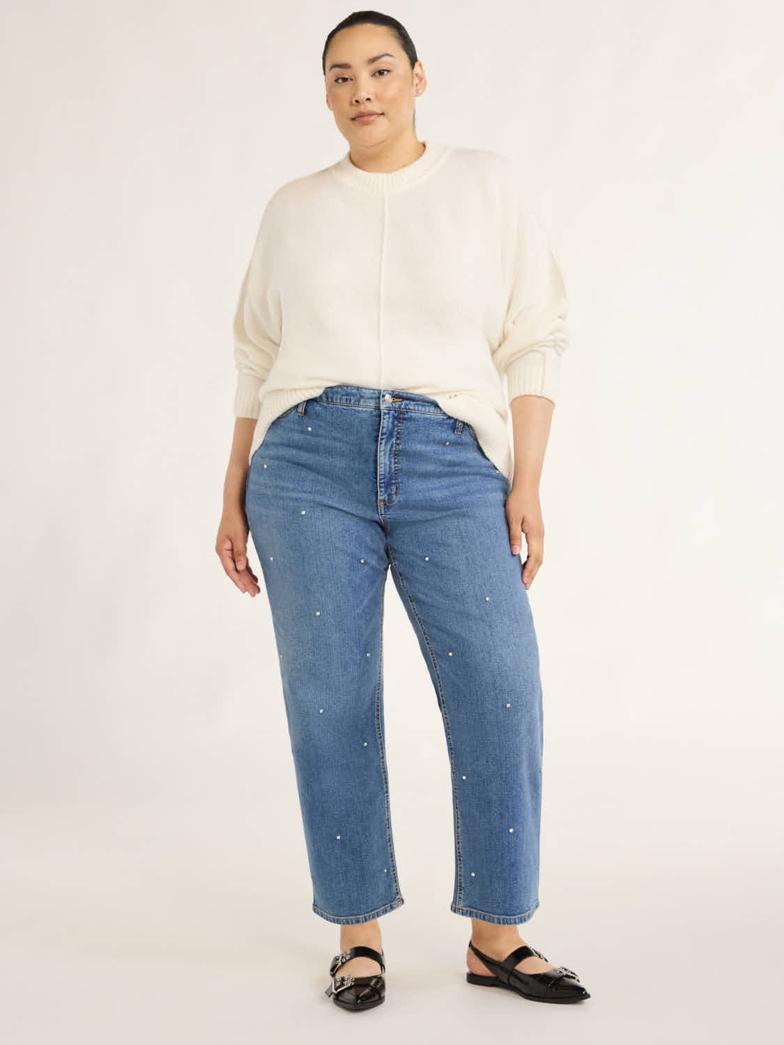 Scoop Women's Low Slung Straight Cropped Jeans, Sizes 0-18