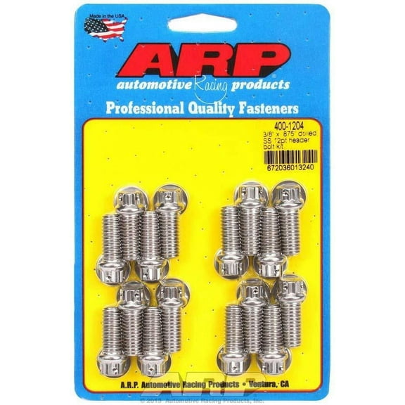 arp 4001204 stainless 300 12-point header bolt kit - pack of 16