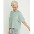 thumbnail image 2 of Hanes Women's Garment Dyed Cropped Cotton T-Shirt Antique Jade Ombre S, 2 of 5