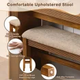 thumbnail image 3 of LKTART Counter Height Bar Set for 2, Fluted Upholstered Stools, Brown Kitchen, 3 of 9