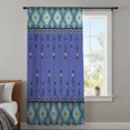thumbnail image 4 of Navy Blue Boho Sheer Curtains 63 Inches Long, Vintage Ethnic Tribe Abstract Art Retro Light Filering Curtains, Breathable Simi Curtain Privacy Drapes for Living Room Bedroom Window Treatment, 4 of 9