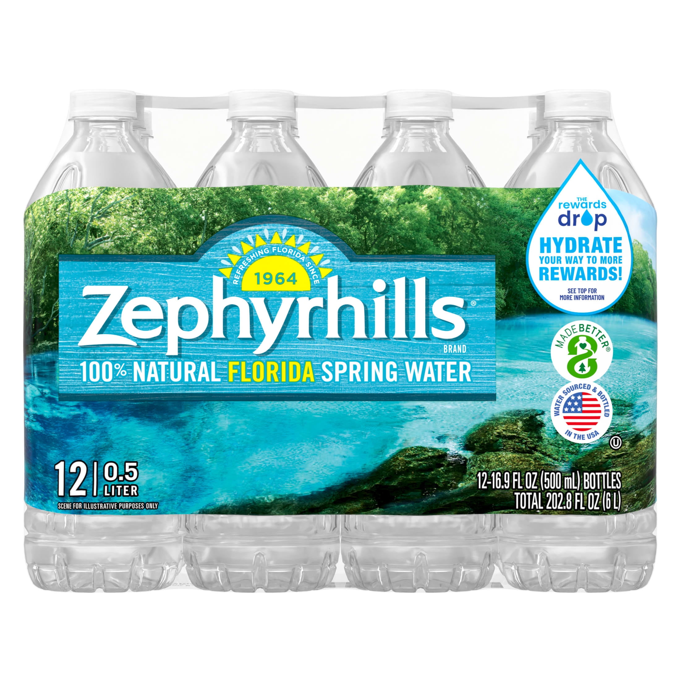 Zephyrhills Florida Spring Water, 16.9 fl oz, 12-pack Plastic Bottles