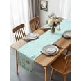 thumbnail image 4 of Burlap Table Runner 90 Inches Long, Summer Ocean Coral Conch Fish Non-Slip Kitchen Table Runners for Dining Room Everyday Use Party Table Decorations Gradient Green Geometric, 4 of 9