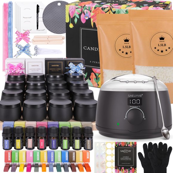 Kit de fabricación de velas SAEUYVB con placa calefactora para adultos con suministros