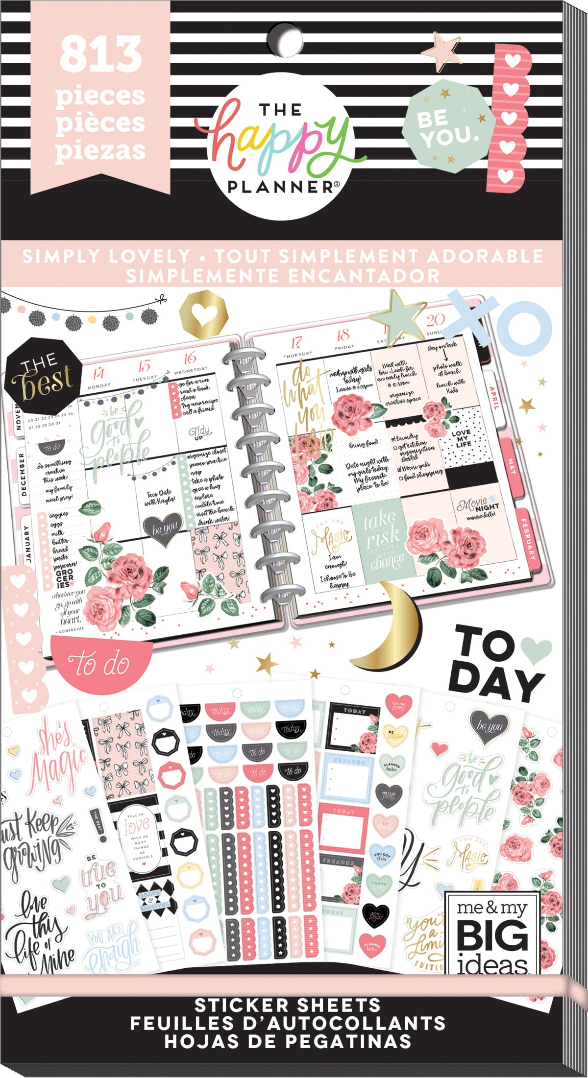 Happy Planner Sticker Value Pack-Simply Lovely, 813/Pkg