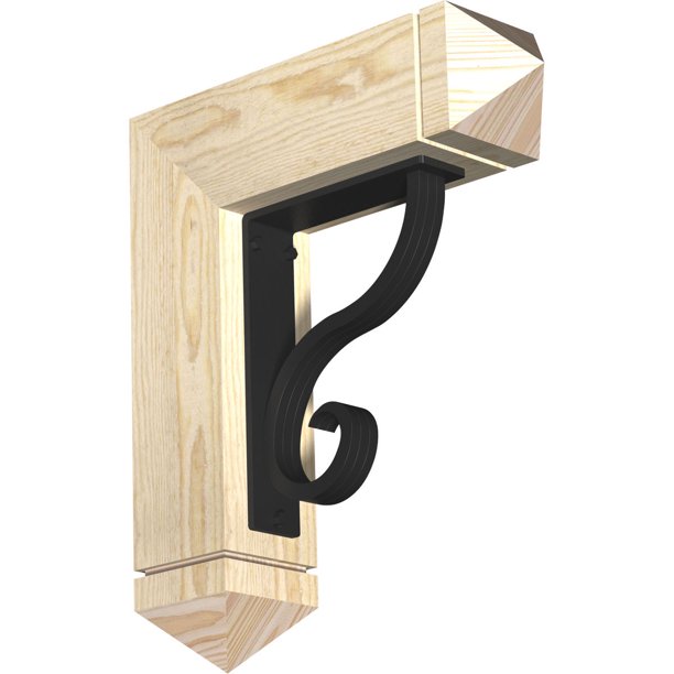 4 W X 15 1 2 D X 18 H Ashford Arts Crafts Ironcrest Rough Sawn Bracket Douglas Fir 2 W X 7 1 2 D X 10 H Iron Bracket Walmart Com