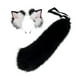 thumbnail image 1 of Conjunto de orejas y cola ajustables para regalo, ideal para cumpleaños, actuaciones, clubes nocturnos, Pascua. Blanco y negro, 1 of 8