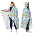 thumbnail image 2 of Wearable Blanket,Fairy Tale Princess Castle Pattern Hooded Wearable Flannel Blanket for Adults & Teens,Winter Poncho Shawl Wrap Cape Cozy Anti-Pill,60"x80", 2 of 5