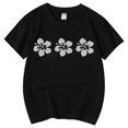 thumbnail image 5 of MUXiin Toddler Girl Shirts Floral Print Crew Neck Preppy Short Sleeve T Shirts Cotton Back To School Sports T-Shirt Boys' Tops, Tees & Shirts, 5 of 6