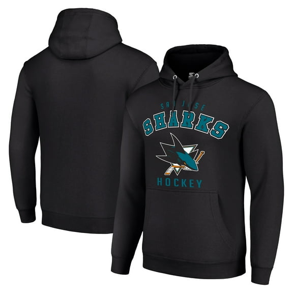 Men's Starter Black San Jose Sharks  Logo Pullover Hoodie