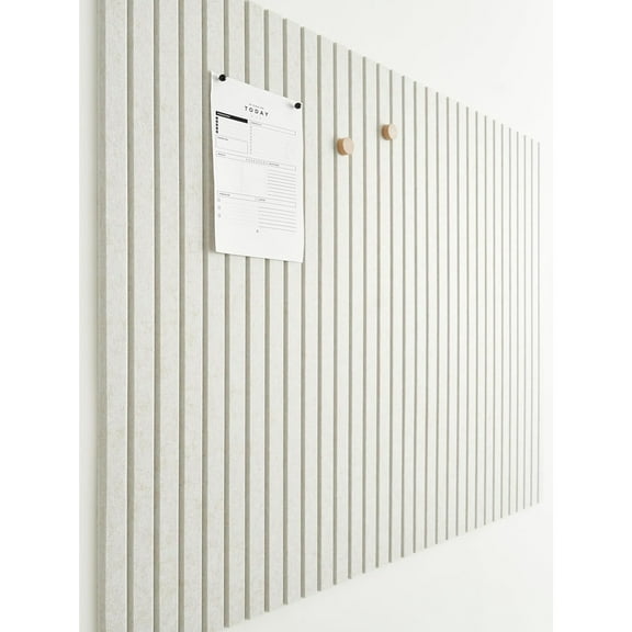 Large Cork Boards for Walls Black Felt Board Alternative - Slat Wall Paneling, Felt Bulletin Board Tiles for Office Decor, Push pin Board Office Wall Organizer -12-Pack (Ivory Tan)