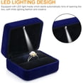 thumbnail image 3 of (Azul) Caja de anillo de terciopelo con caja de anillo de luz LED para boda, propuesta, compromiso, 3 of 5