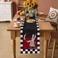 thumbnail image 2 of Red Black Chef Table Runner 90 Inches Long Farmhouse Dress Scarves, Cartoon Cute Watercolor Cooking Checkered Dining Tablerunner for Coffee Table/Kitchen Island/Party Décor, 13" x 90", 2 of 8