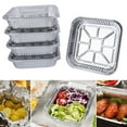 thumbnail image 1 of Airle 1 Set 1400ML/1500ML/1700ML Foil Pans Disposable Heat Resistant Oil-Proof Non-Stick Multiple Uses Food Container Square Shape Aluminum Foil BBQ Grease Pans for Kitchen, 1 of 8