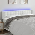 thumbnail image 6 of vidaXL LED Headboard White 64.2"x6.3"x46.5"/50.4" Faux Leather, 6 of 101