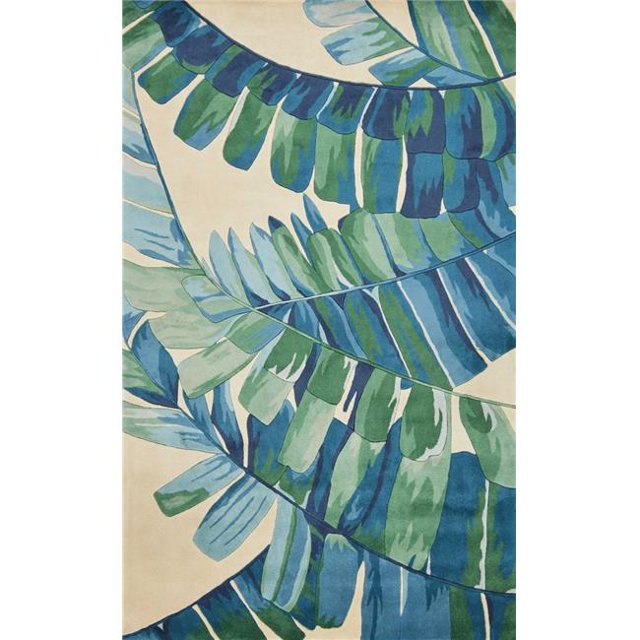 HomeRoots 352723 3 ft. 3 in. x 5 ft. 3 in. Wool Ivory & Blue Area Rug