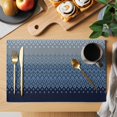 thumbnail image 2 of Blue Grey Ombre Geometric Placemats Set of 6, Modern Abstract Art Washable Wipeable Table Mats for Dining Tables, Indoor Outdoor Kitchen Place Mats for Holiday Party Table Decor, 2 of 9