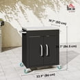 thumbnail image 3 of Outsunny Support de BBQ Extérieur avec Dessus en Acier Inoxydable, Table de Four à Pizza, 3 of 10