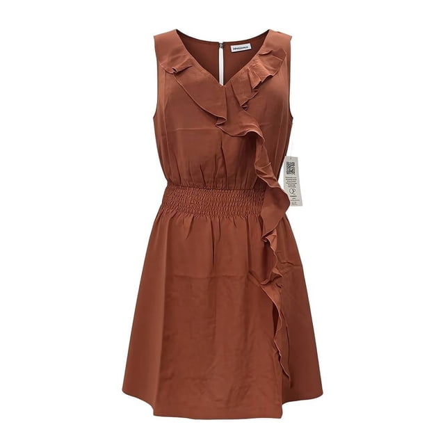 Ropa Playa Ocean Pacific para Mujer Vestido Olanes Cruzados Sin Manga Smock Cintura Camello Talla M