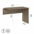 thumbnail image 4 of Pemberly Row Modern Desk Return in Ash Gray - Engineered Wood, 4 of 5