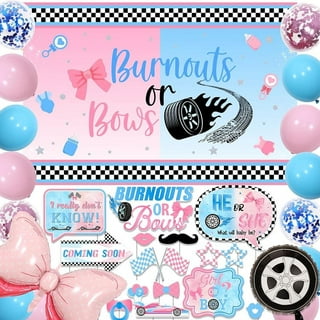 Burnouts Or Bows Gender Reveal Decoration, Bows Or Burnouts Gender Reveal  Party Supplies, Boy Or Girl He Or She Baby Shower, Banner Photography  Background, Gender Reveal Backdrop, Party Decorations Supplies, Party  Bunner