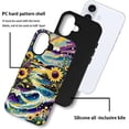 thumbnail image 2 of Case Compatible with iPhone 16, Watercolor Sky Sunflowers and Waves Phone case, Hybrid Double-Layer Protection for Women Girls, Shockproof Fingerprint Resistant Design, 2 of 6