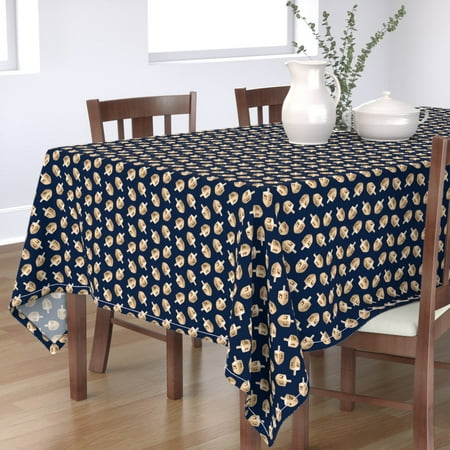 

Cotton Sateen Tablecloth 70 Square - Wood Navy Hanukkah Toy Little Arrow Print Custom Table Linens by Spoonflower