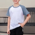 thumbnail image 2 of TOWED22 Boy's Short Sleeve Tees Crew Neck Graphic T-Shirts Funny Cartoon Print Casual Cotton Tops for Kids(Blue,5-6 Y), 2 of 4