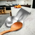 thumbnail image 2 of nu steel Stainless Steel Double Spoon Rest, Heavy Duty Holder for Kitchen, Spatula Ladle, Brush and Other Cooking Utensils, Sturdy Durable Stainless Steel Spoon Rests for kitchen, stove top, counter, 2 of 3