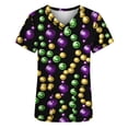 thumbnail image 2 of TaTaai Women's Carnival Printed Top Short Sleeve V-Neck Pocket Loose Fit Casual Summer Festival Blouse Shirt Party Vacation Daily Gift, 2 of 5