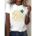 thumbnail image 1 of Camiseta de mujer del Feliz Día de San Patricio: cuello redondo informal, manga corta con estampado creativo, algodón transpirable, lavable a máquina, perfecta para primavera y verano. Camiseta para a, 1 of 7