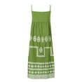 thumbnail image 4 of Womens under $10 2026 ! asdoklhq Womens Plus Size Dresses,Women Summer Boho Print Beach Holiday Dress Strap Big Swing Maxi Dress, 4 of 4