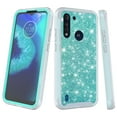 thumbnail image 4 of for Moto G8 Power LITE (NOT FOR G8 POWER) Glitter Case Phone Case Dual Layer Full-Body Rugged Clear Back Case Drop Resistant Shockproof Case with Built In Screen Protector (Teal), 4 of 4