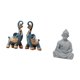 thumbnail image 5 of Escultura De Buda De Resina Moderna Con Forma De Elefante Y Mono, Adorno Artístico Coleccionable Para Escritorio, Estantería, Hogar, Oficina, Hotel, Patio, Decoración, Regalos, 5 of 8