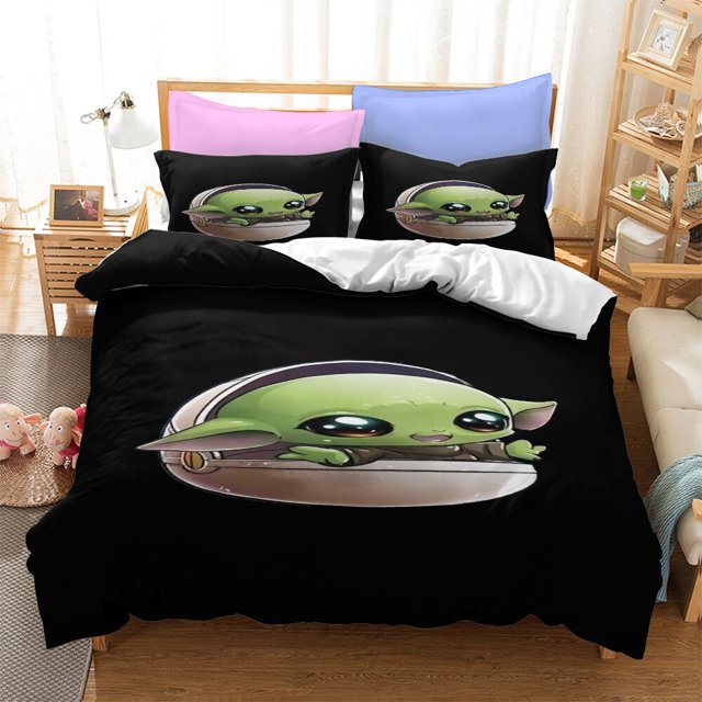 Yoda - juego de cama infantil, serie maestra, comercio exterior, tallas europeas y americanas, tres piezas, funda nórdica, cuna, nueva colección zhangyuxiang LED