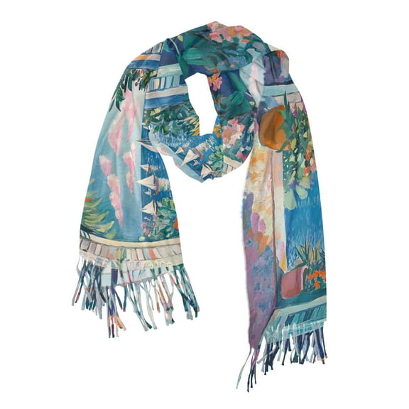 FORMRS Womens Scarf Winter Soft Long Big Warm Shawls Wrap Tassel Scarves, Blue Sea