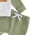 thumbnail image 4 of felwors Toddler Baby Boy Fall Clothes Waffle Contrast Color Sweatshirt Pants Sets Infant Winter Outfits, 4 of 5