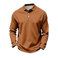 thumbnail image 2 of Men's Long Sleeve Polo Shirt Stretchy Button Collar Breathable Golf Shirt Office Casual Wear, 2 of 5