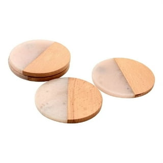 6 Pack of Unfinished Wood Coasters with Holder – 4 Inch Round Wooden  Coaster DIY Craft, Sanded and Ready to Decorate, Paint or Stain