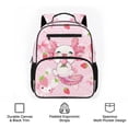 thumbnail image 6 of HUIACONG Pink Axolotl Strawberry 13.5 Inch School Backpack for Kids, Water Resistant Bookbag with Adjustable Breathable Padded Straps, Large Multi Pocket Bag for School Travel Daily Use, 6 of 7