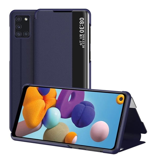 Funda de teléfono con Vista de ventana lateral para Samsung Galaxy S22 Ultra S21 S20 FE S8 S9 S10 Note 20 10 Plus, tapa inteligente de cuero PU, cubierta Simple xuanjing unisex