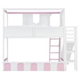 thumbnail image 6 of Twin Size Versatile Kids Loft/Bunk Bed with Floor Bed, House Bed Frame with Slide, Storage Shelves and Guardrails, 6 of 11