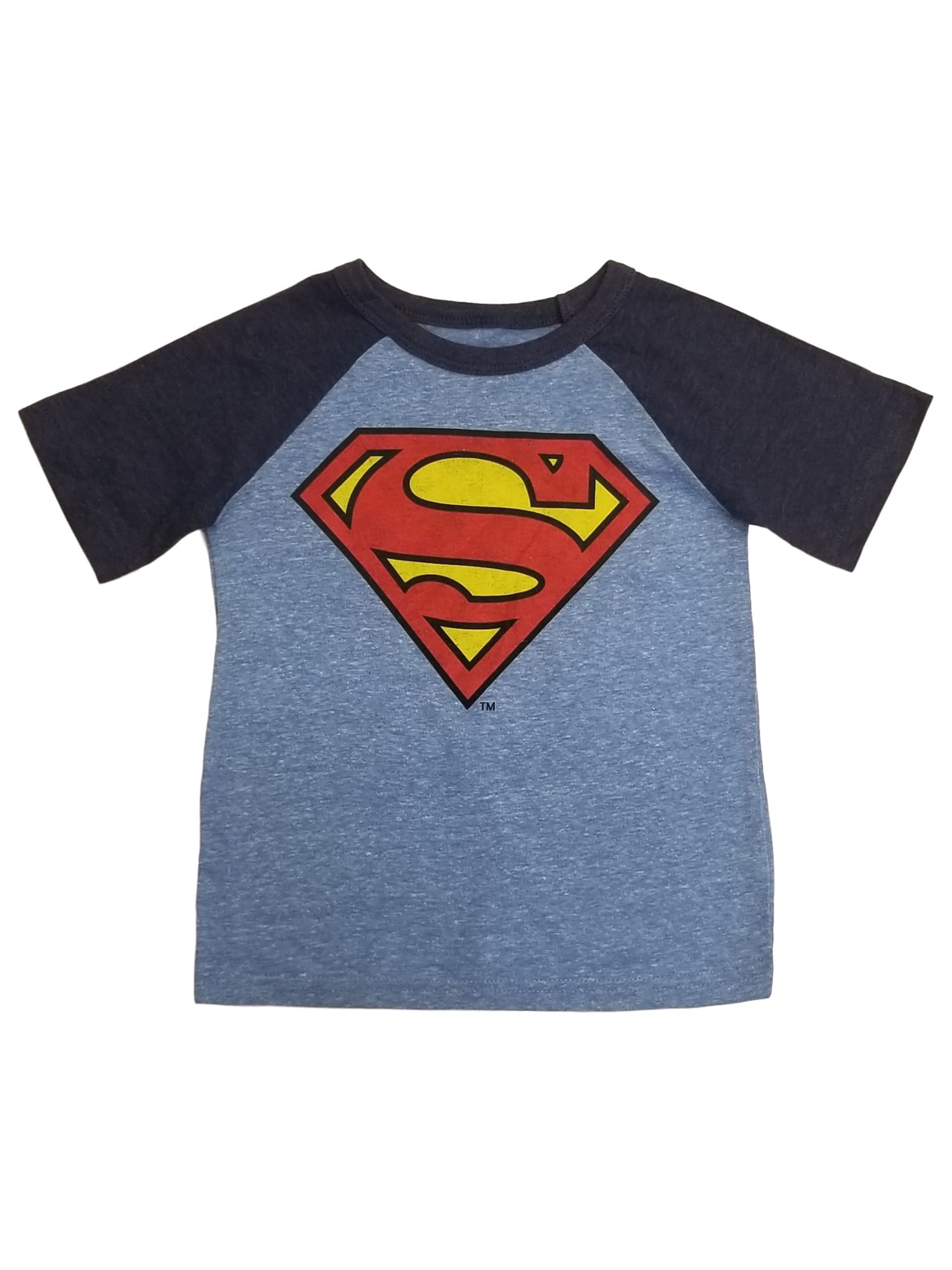 Superman Shirt for Boys Superman Sequin Logo Short Sleeve Tee Large 6-7 