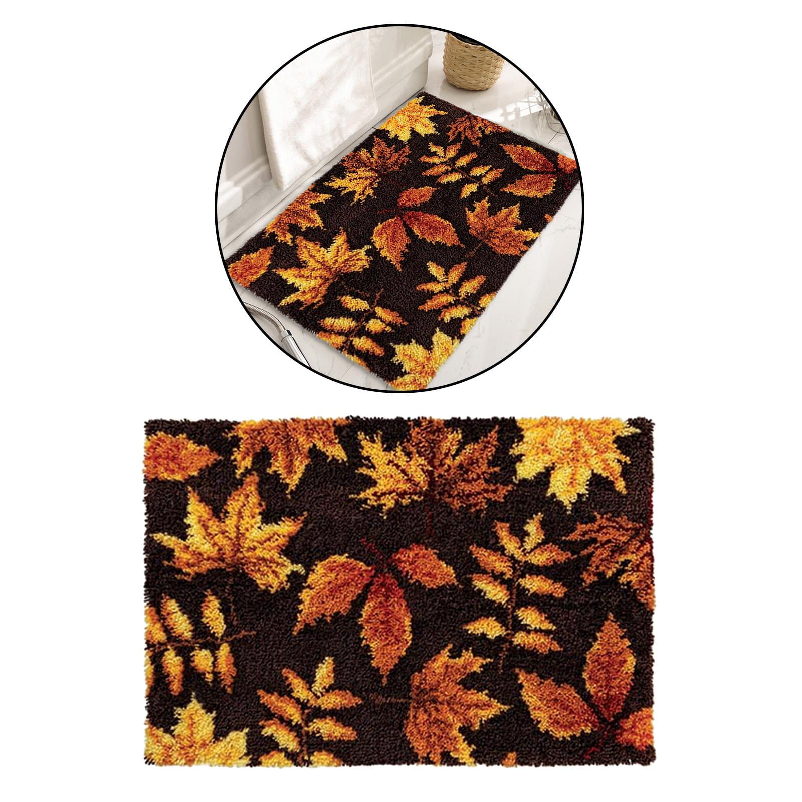FVDPWYE DIY Crochet Yarn s, Needlework Unfinished Crocheting Rug Yarn Cushion Embroidery Maple Leaf