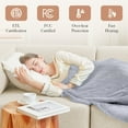 thumbnail image 4 of WISHEAD Electric Heated Blanket with 9 Heat Settings & 4 Auto-Off Timers, Dual-Sided Flannel Throw for Full Bed, Machine Washable, ETL & FCC Certified, 72"x84", Light Gray, 4 of 7